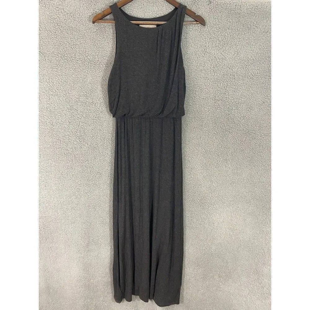 LOFT womens sleeveless maxi dress gray XS blousoon stretch minimalist - Picture 1 of 8